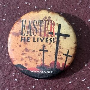 Easter He Lives, Cross Button Pin Collectors Item.  Used